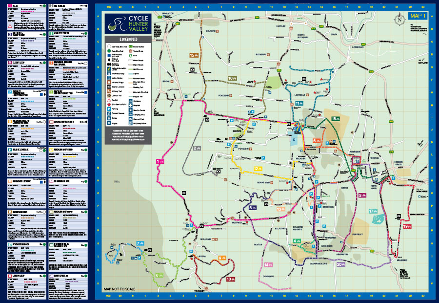 Cycle Hunter Valley map