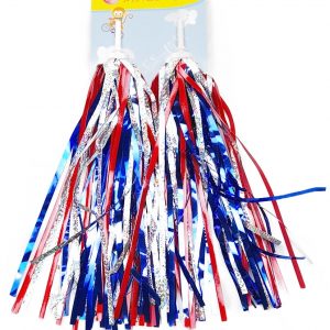 Handlebar Streamers - Silver, Red, Blue (Butterfly)