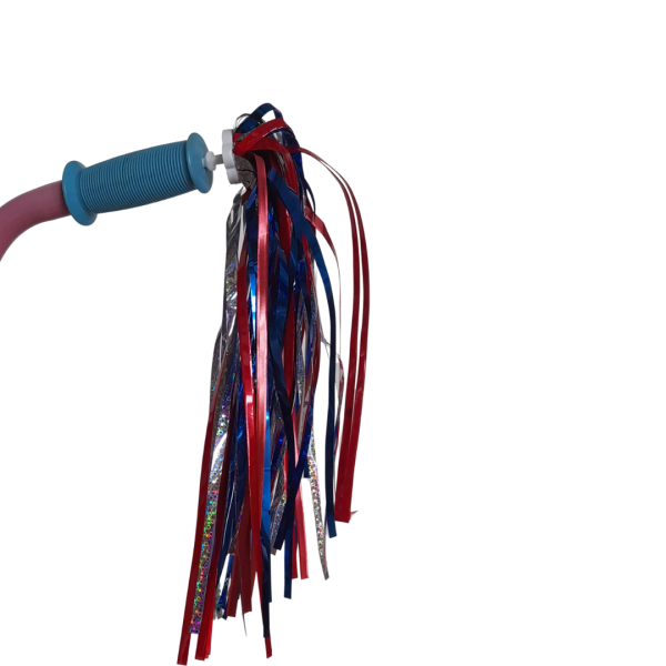 Handlebar Streamers - Silver, Red, Blue (Butterfly) - Image 3