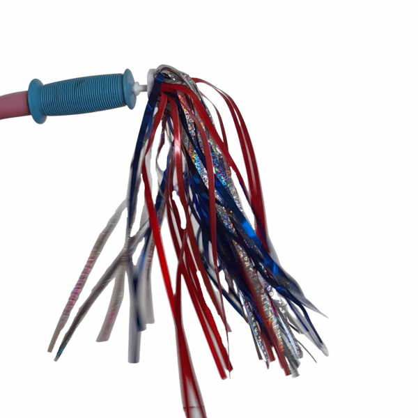 Handlebar Streamers - Silver, Red, Blue (Butterfly) - Image 4