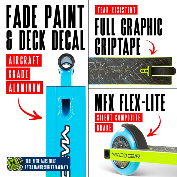 Madd Gear Kick Pro-X Scooter Blue / Green - Image 2