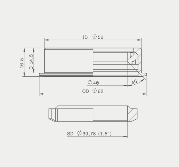 Acros Lower Headset Set ZS56 BlockLock 1.5" - Image 2