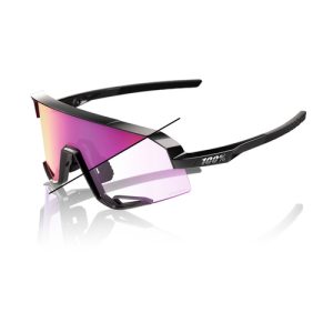 100% Eyewear Slendale Gloss Black - Purple Mirror Photocromic